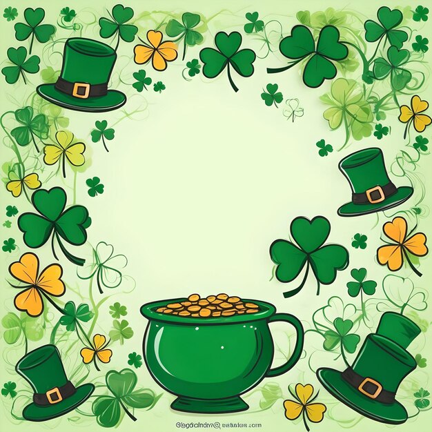 Handgezeichneter St. Patrick's Day in flachem Design Hintergrund