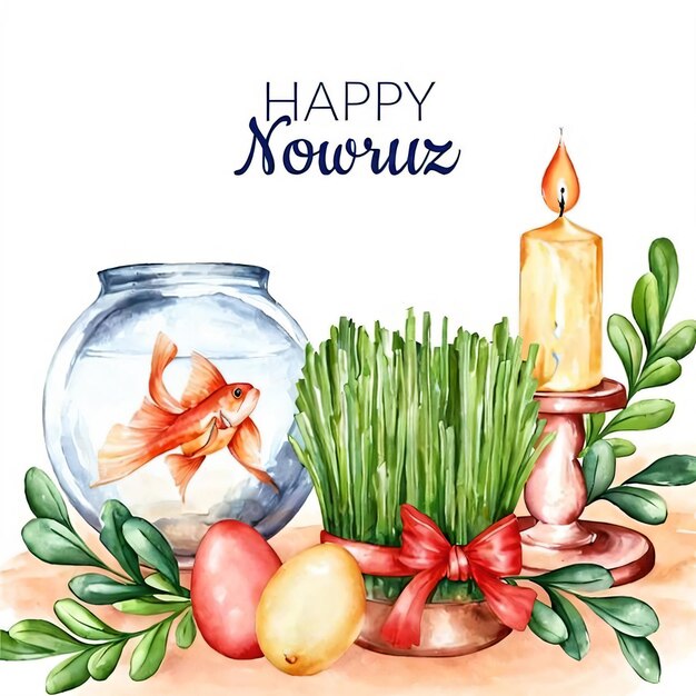 Handgezeichnetes Glückliches Nowruz-Tag-Ereignis