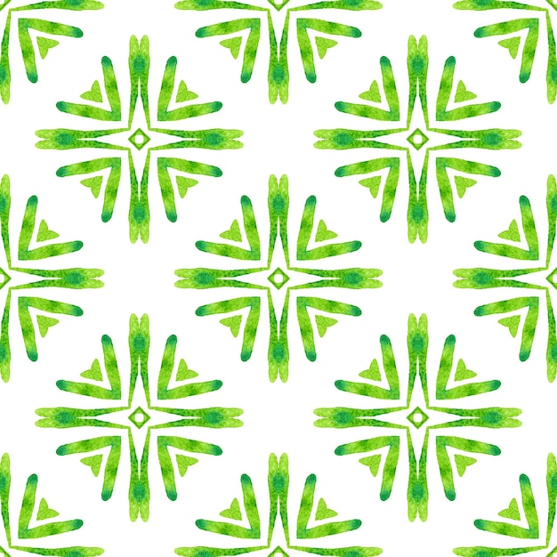 Handgezeichnetes grünes Mosaik nahtloser Rand Grün