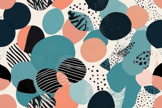 Handgezeichnetes minimal abstraktes Muster Collage zeitgenössischer Druck Modische Vorlage für Design