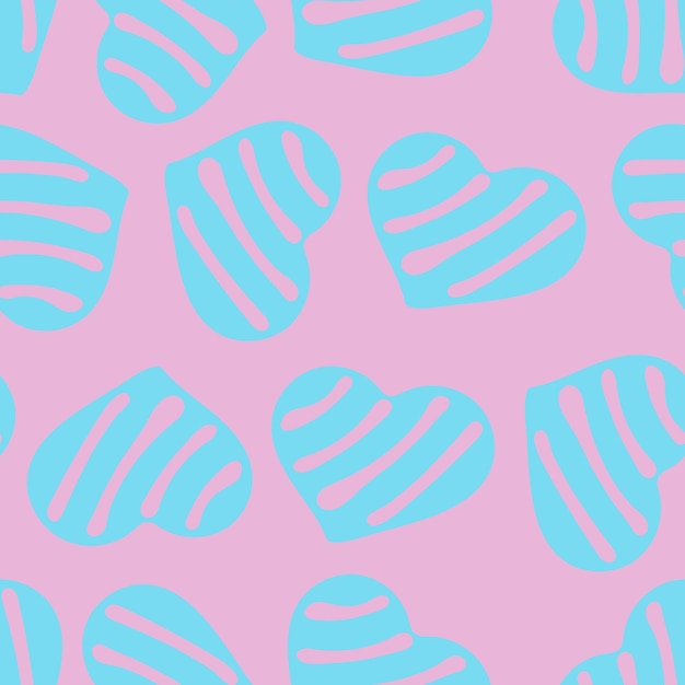 Handgezeichnetes nahtloses Muster mit Herzern im Doodle-Stil