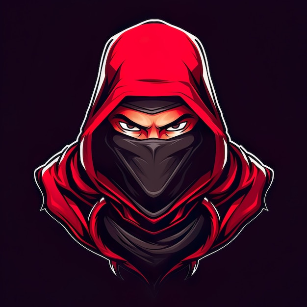 Handgezeichnetes Ninja-Maskottchen-Logo