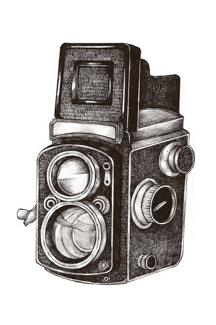 Foto handgezeichnetes retro-filmkamera-designelement