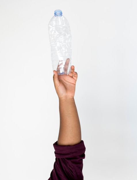 Handgriffshow recycelbare Plastikwasserflasche