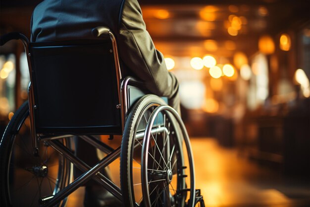 Handicap-Empowerment-Hände auf Rollstuhlrädern veranschaulichen Entschlossenheit und Können
