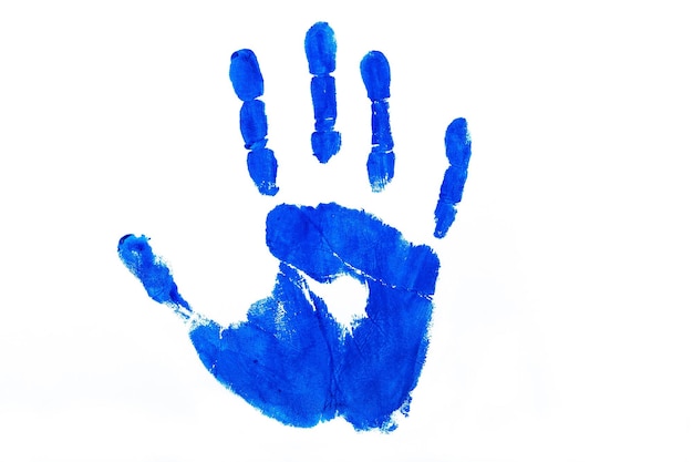 Foto handprint azul - isolado