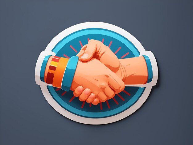 Foto handshake sticker generado por la ia