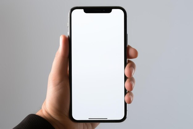 Handtelefon in der Hand mit isoliertem Hintergrund Generative Ai