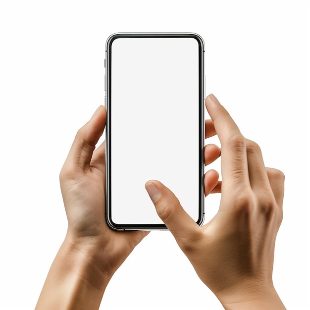Handtelefon mit weißem Bildschirm auf isoliertem Hintergrund