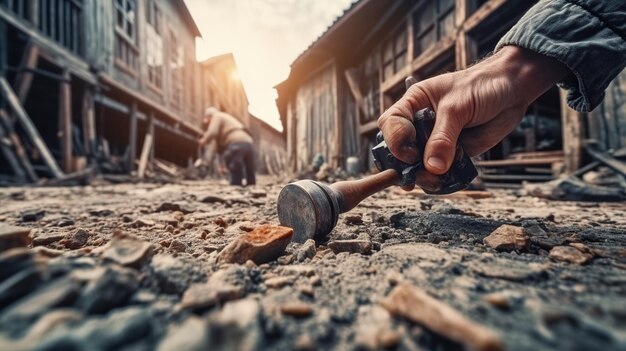 Handwerker verlegten Parkettboden