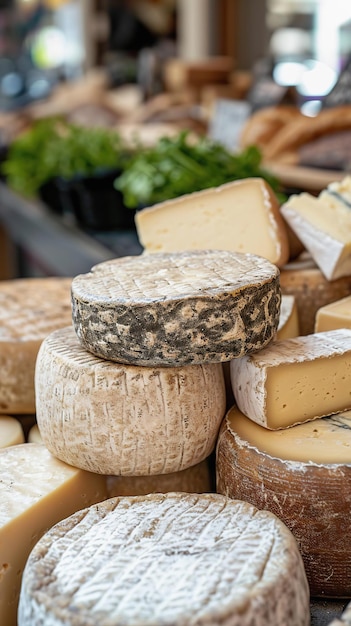 Handwerkliche Käse auf dem lokalen Markt.