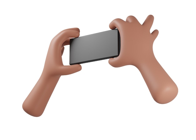 Handy in der Hand mit weißem Hintergrund 3D-Rendering