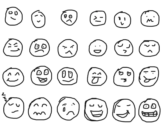 Handzeichnungsskizze emotionales Gesicht für Design