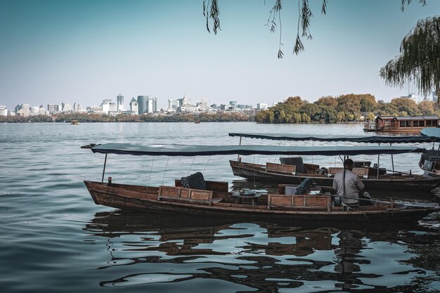 Foto hangzhou west lake paisagem de jardim de estilo chinês