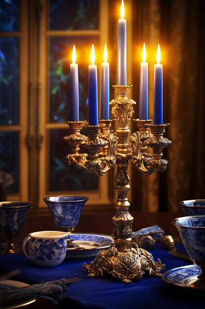 Foto hannukkah kreatives konzept poste