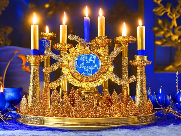 Hanukkah monorah vela imagen descargada