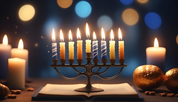 Hanukkah plano desenhado à mão