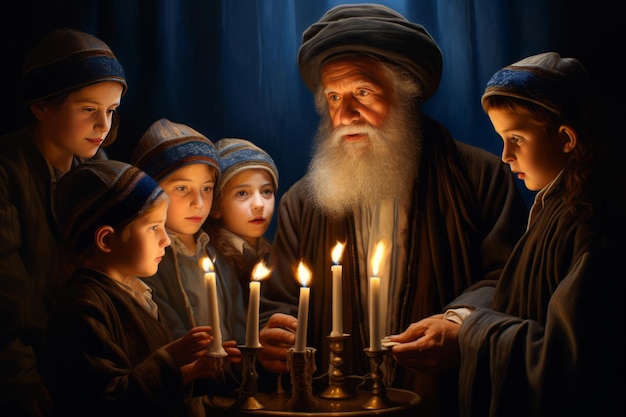 Foto hanukkahs kerze der hoffnung das ölwunder hanukkah