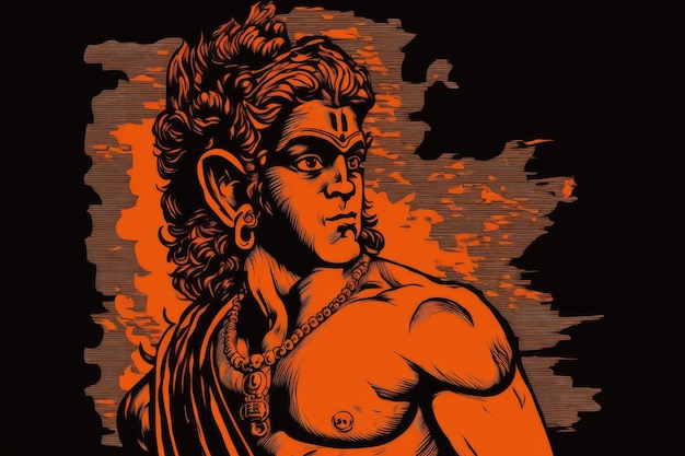 Hanuman, una deidad hindú, es el compañero fiel de Rama. En el Ramayana, el Señor Hanuman juega un papel fundamental.