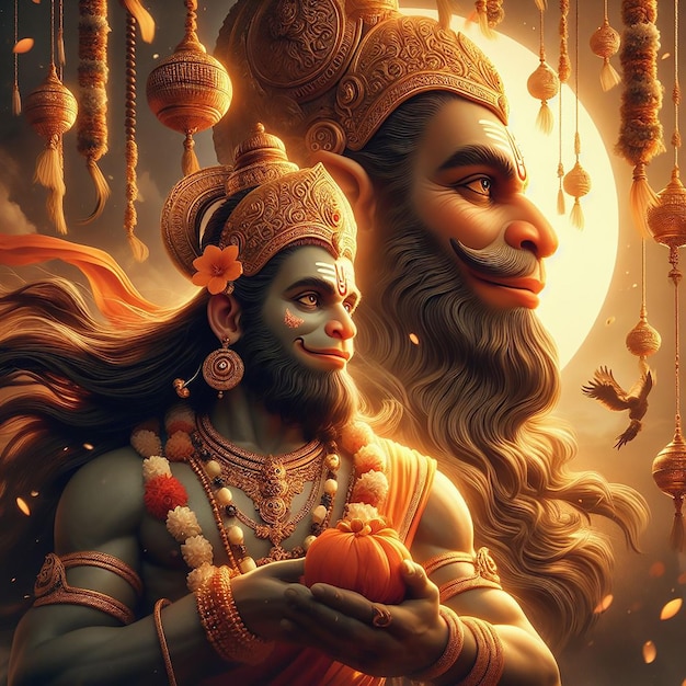 Hanuman Jayanti Bildhintergrund von Bing generiert