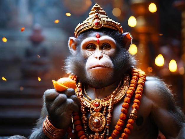 Hanuman jayanti desenho de fundo colorido de melhor qualidade imagem de papel de parede hiper realista ai gerado