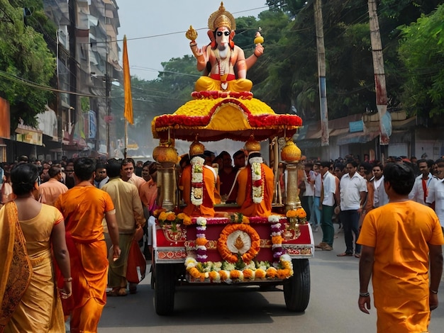 Hanuman jayanti diseño de fondo colorido de la mejor calidad imagen de papel de pared hiper realista ai generado