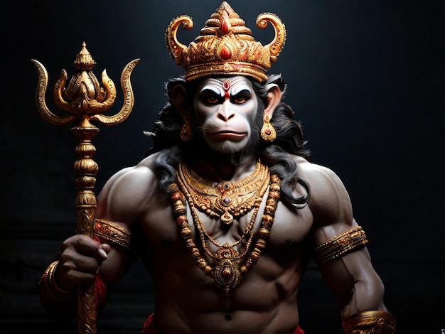 Hanuman Jayanti farbenfrohes Hintergrunddesign mit bester Qualität hyperrealistisches Tapetenbild ai generiert