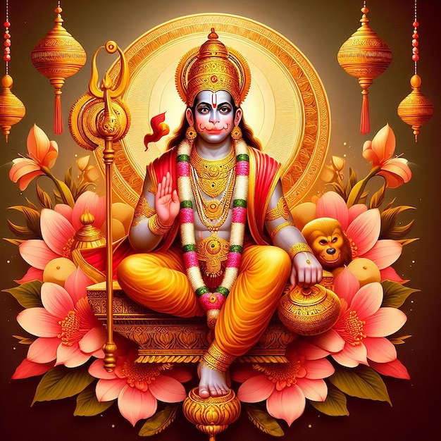 Hanuman Jayanti Fondo de la imagen generado por AI