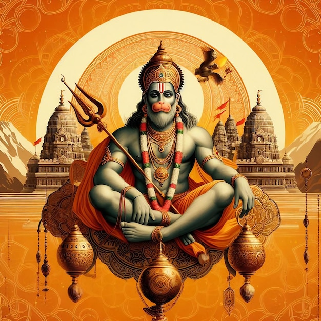 Hanuman Jayanti Imagem de fundo AI gerada pelo Bing