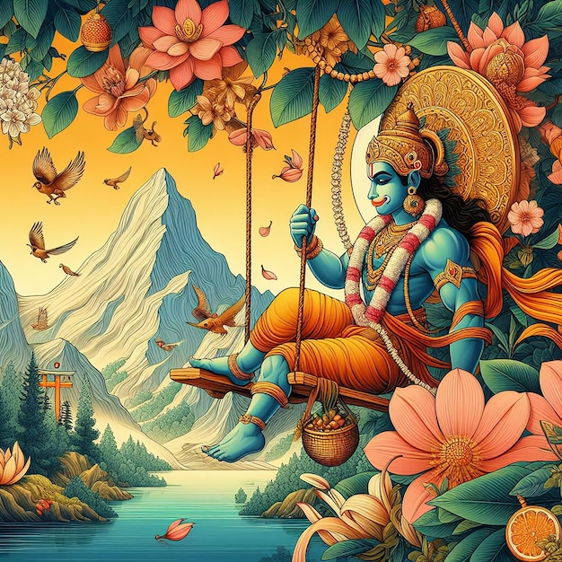 Hanuman Jayanti Imagem de fundo AI gerada pelo Bing