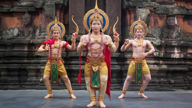 Hanuman und tos sa kan khon thai thai traditioneller Tanz traditionelles Ramayana-Drama in Mahayana t