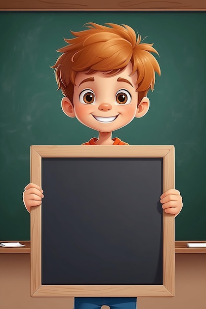 Happy Boy Blackboard com Copyspace