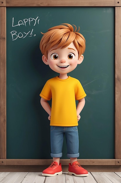 Happy Boy Blackboard mit Copyspace