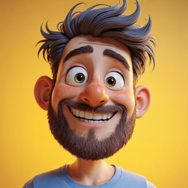 Happy Cartoon Man with a Big Smile