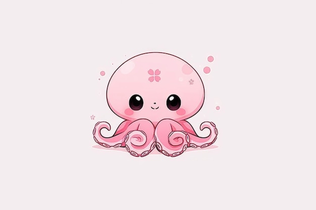 Happy Cartoon Octopus weißer Hintergrund und Generator