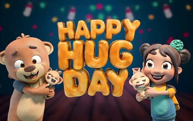 Happy Day Hug Ai erzeugt von Stock Photo