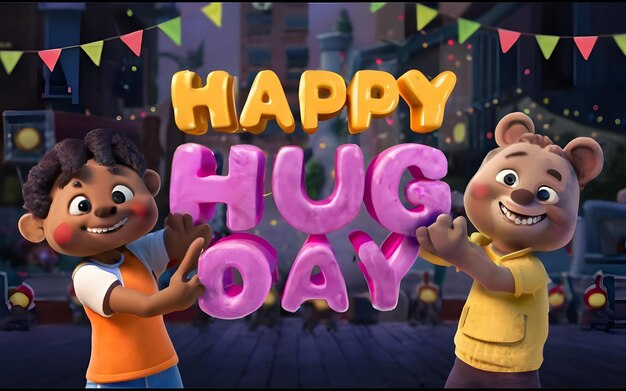 Happy Day Hug Ai erzeugt von Stock Photo