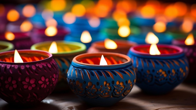 Happy Diwali dekorative Diya Hintergrund der traditionellen Festfeier