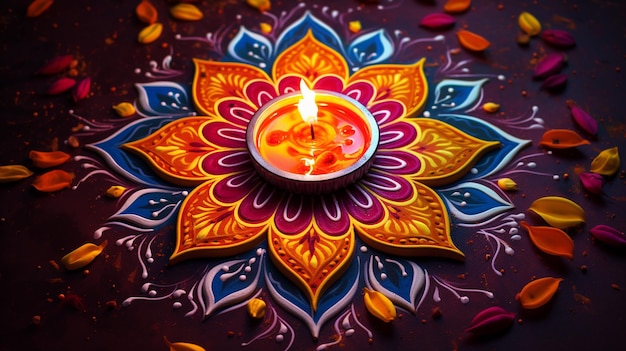 Happy Diwali dekorative Diya Hintergrund der traditionellen Festfeier