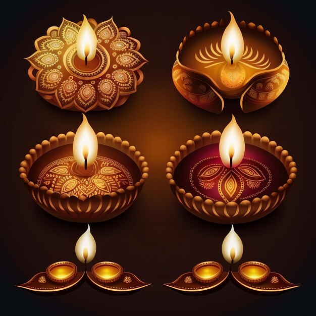 Happy Diwali Ein traditionelles indisches Festival. Diwali-Festtagsdesign. Generative Ai