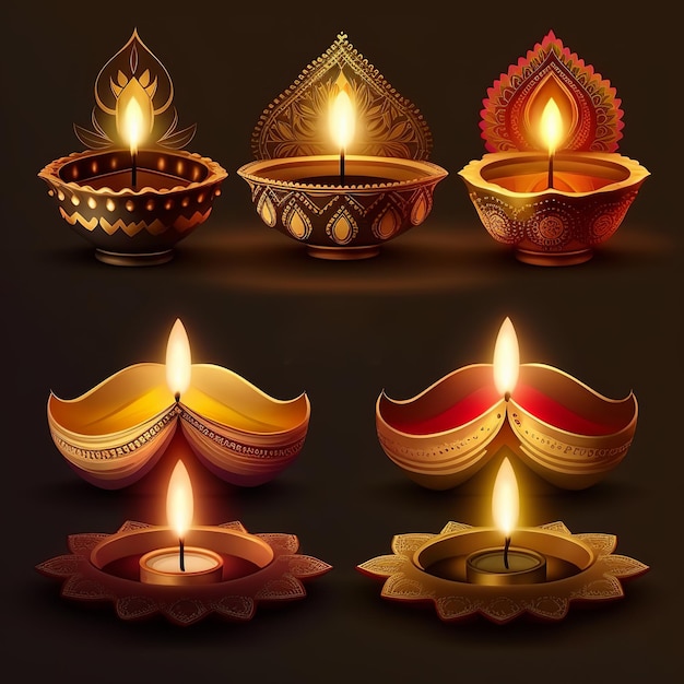 Happy Diwali Ein traditionelles indisches Festival. Diwali-Festtagsdesign. Generative Ai