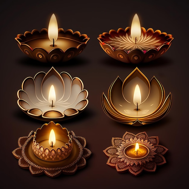 Happy Diwali Ein traditionelles indisches Festival. Diwali-Festtagsdesign. Generative Ai