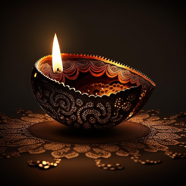 Happy Diwali Ein traditionelles indisches Festival. Diwali-Festtagsdesign. Generative Ai
