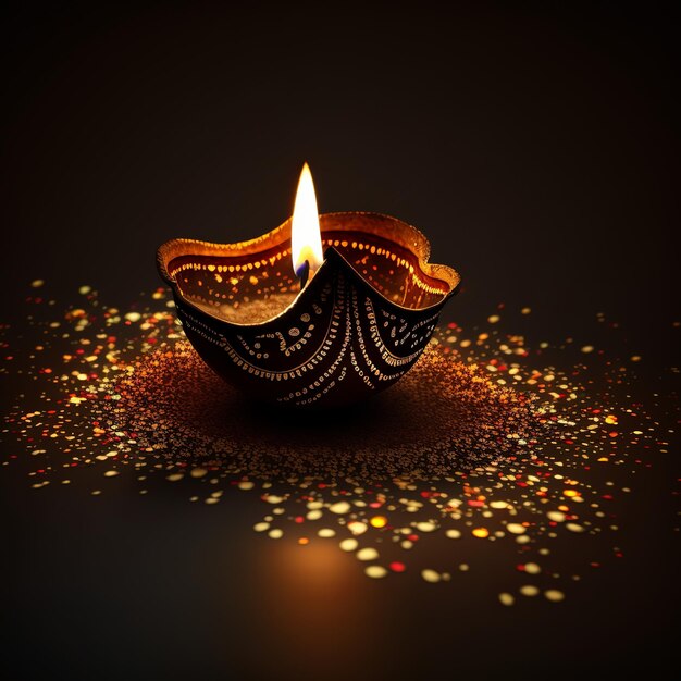 Happy Diwali Ein traditionelles indisches Festival. Diwali-Festtagsdesign. Generative Ai