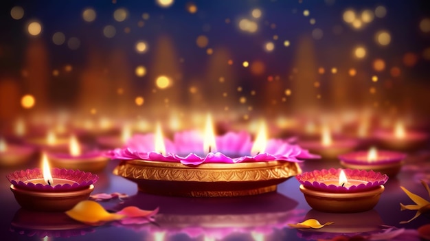 Happy Diwali Ein traditionelles indisches Festival. Diwali-Festtagsdesign. Generative Ai