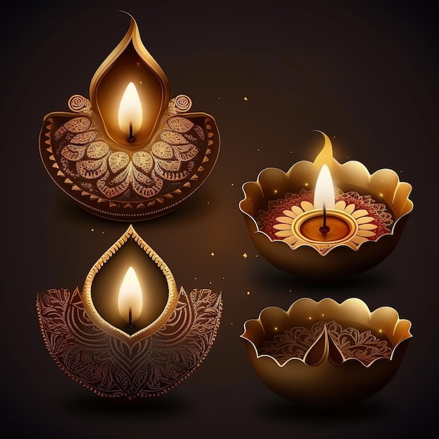 Happy Diwali Un festival indio tradicional Diwali festival diseño de vacaciones Generative Ai