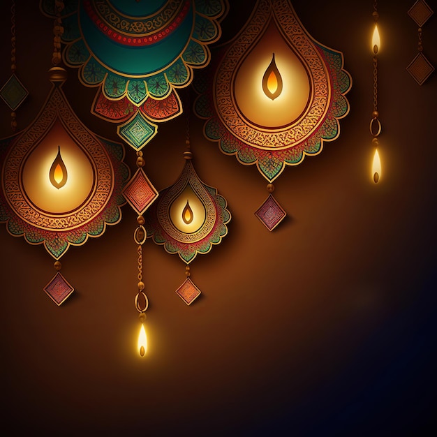 Happy Diwali Un festival indio tradicional Diwali festival diseño de vacaciones Generative Ai