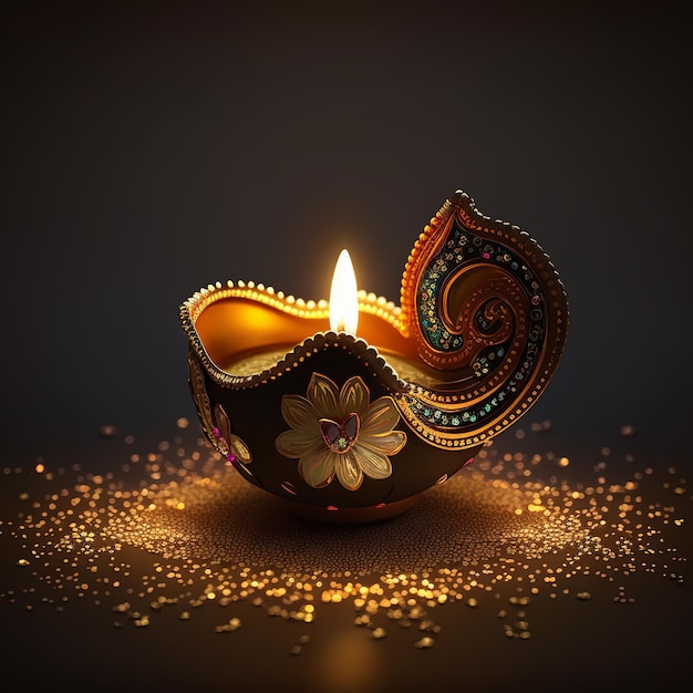 Happy Diwali Un festival indio tradicional Diwali festival diseño de vacaciones Generative Ai