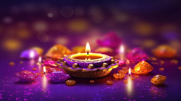 Happy Diwali Hintergrund Illustration AI Generativ