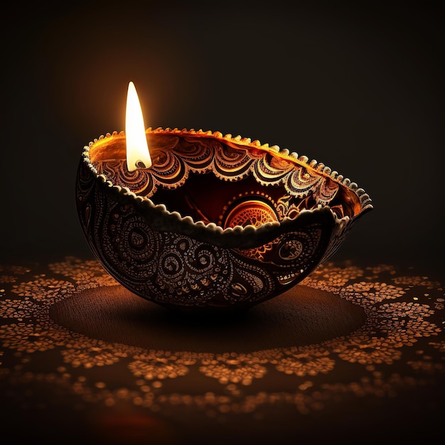 Happy Diwali Um festival tradicional indiano Diwali design de férias do festival Generative Ai